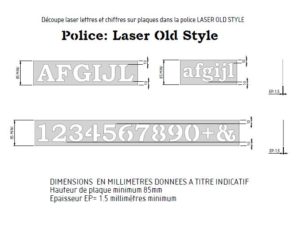 format des plaques police Laser old style
